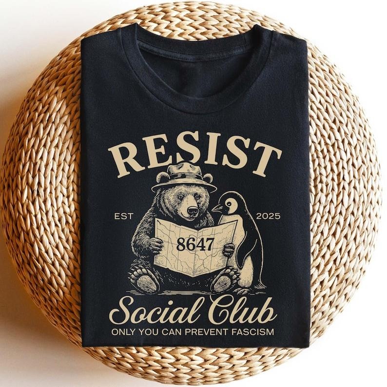 Bears Penguins RESIST Shirt, Social Club Penguins Shirt, I Stand With The Penguins, Flippers Up Social Club, FDT Bear Shirt