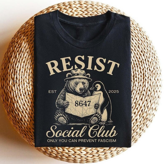 Bears Penguins RESIST Shirt, Social Club Penguins Shirt, I Stand With The Penguins, Flippers Up Social Club, FDT Bear Shirt