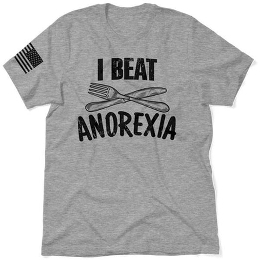 Beat Anorexia - Safety T-Shirt, Adult Humor Shirt, Funny Shirt, Dark Humor Shirt, For Gift. Cotton Crewneck