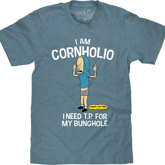 Beavis and Butthead I am Cornolhio Cartoon T-Shirt - Indigo Black Heather