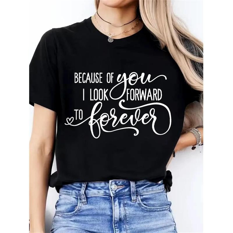 Because FOG You" Forever Love Women'WB shield White T-Shirt - Casual Round Neck, Comfortable Stretch Fabric, Machine...