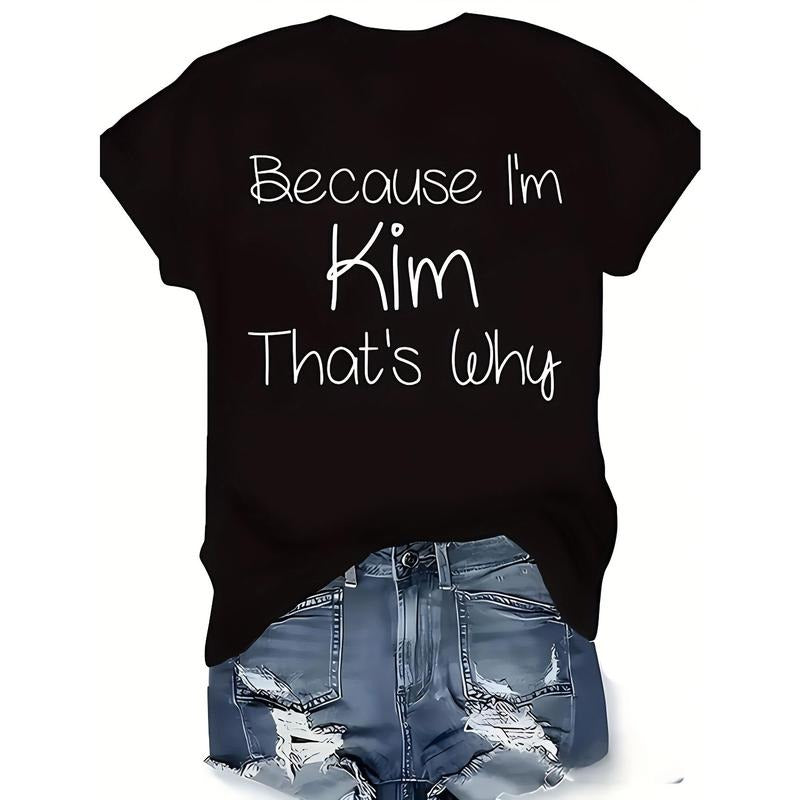 Because Swoosh'Bat brand Kim That'WB shield Why Women'WB shield Round Neck Short Sleeves T-Shirt Red plumber brand Black...