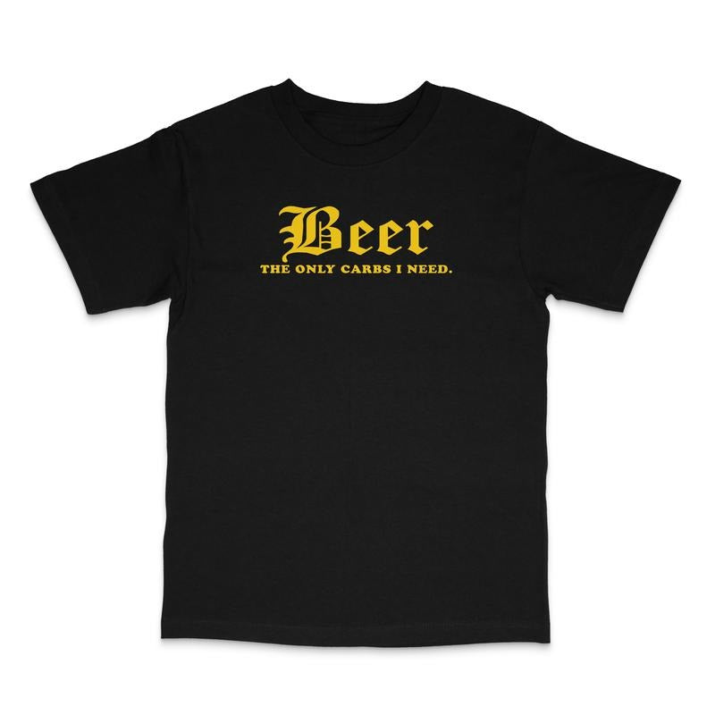 Beer The Only Carbs I Need Custom Printed Black T-Shirt Hoodie, Sweatshirt | DripVista.com