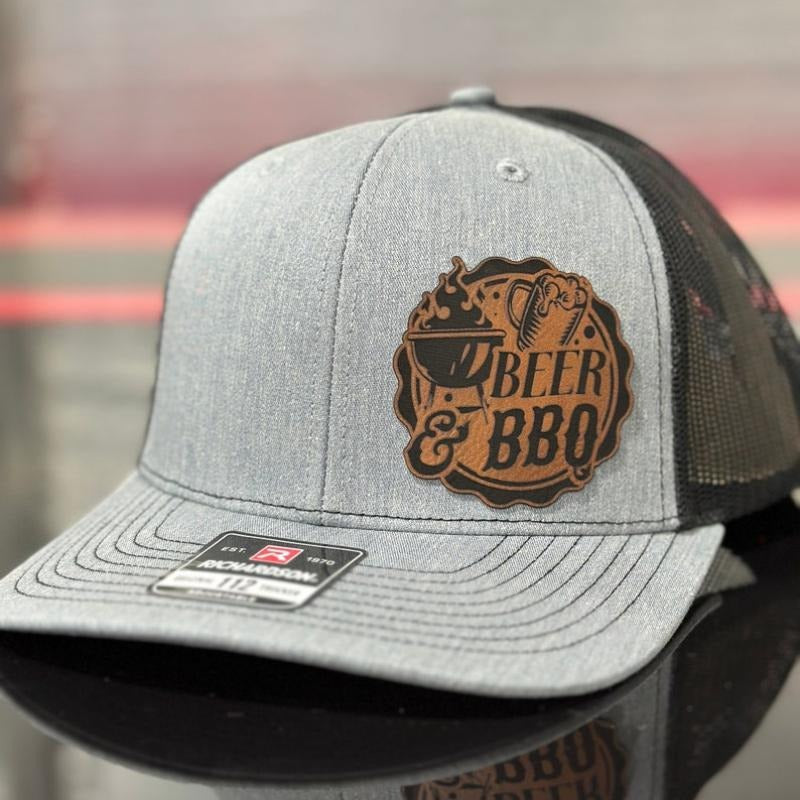 Beer and bbq, grilling hat, smoker hat, leatherette patch hat T-Shirts, Hoodie, Sweatshirt | DripVista.com