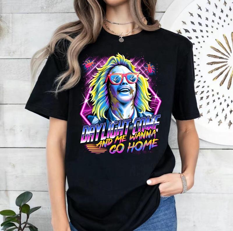 Beetle Juice Tee, The Juice Is Loose, Tim Burton Inspired, Michael Keaton, Beetlejuice Mashup Halloween Shirt 80s Movie Fashion, Beetlejuice