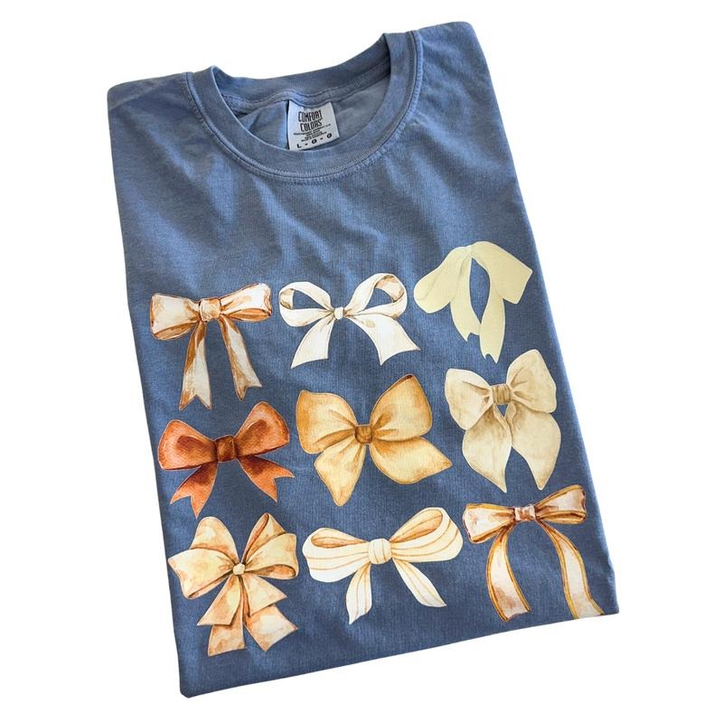 Beige Bow Collage Comfort Colors T-Shirt Hoodie, Sweatshirt | DripVista.com
