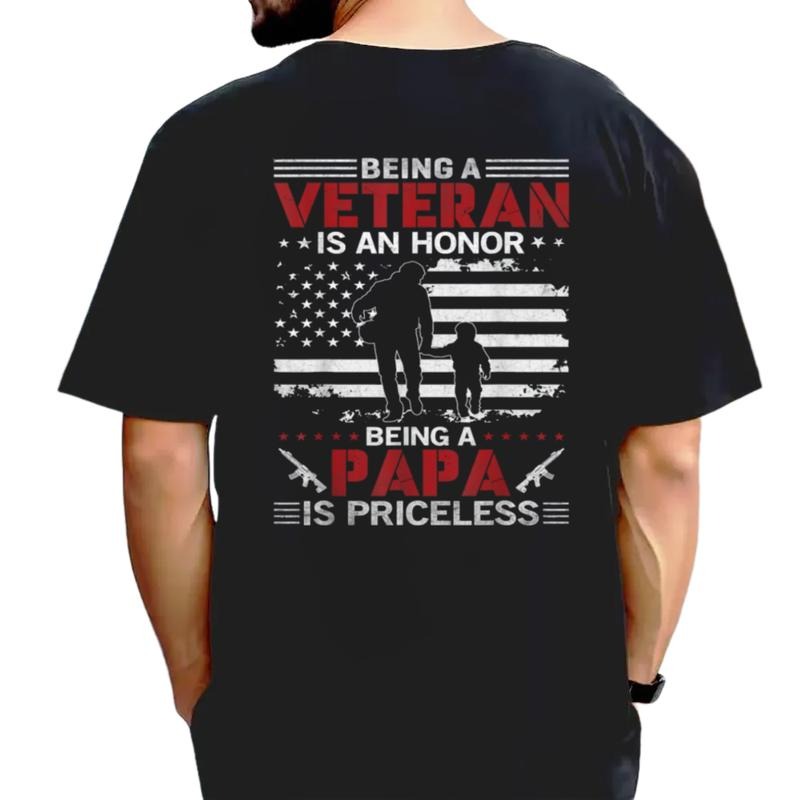 Being A Veteran Is An Honor Being A Grandpa Is Priceless T Shirt, Grandpa Gift, Patriotic Shirt, Fathers Day Gift, Unisex...
