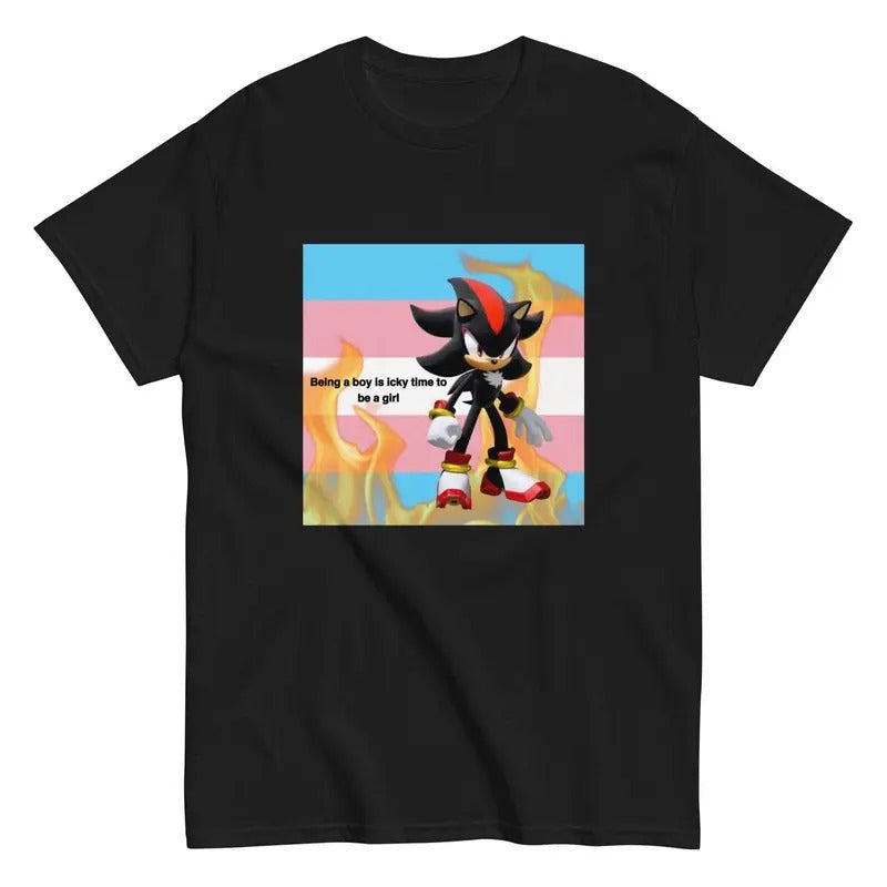 Being boy is icky time to be a girl shadow the hedgehog meme t-shirt