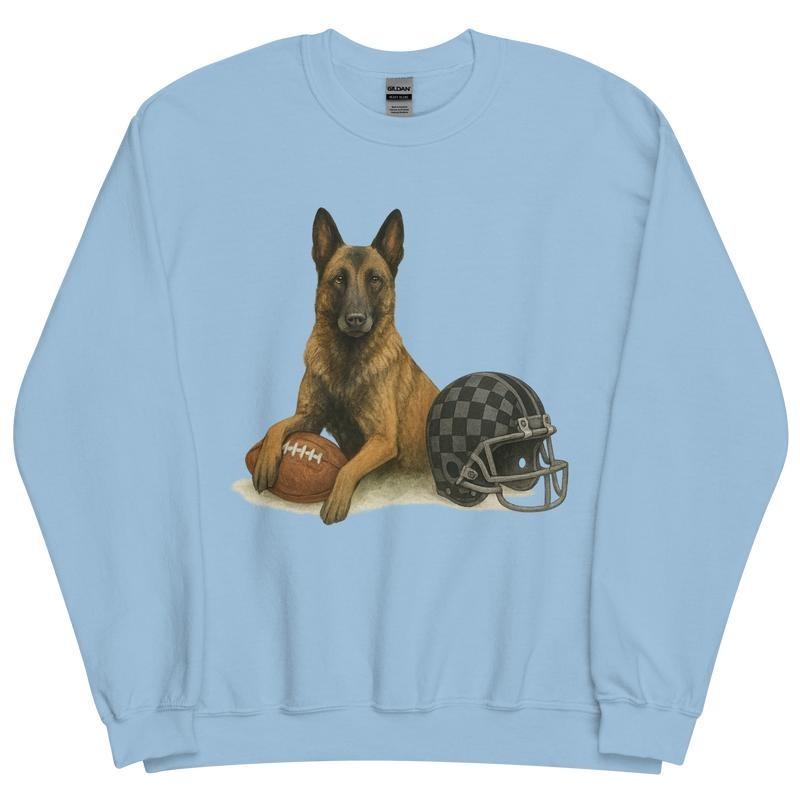 Belgian Mal Football Sweatshirt - Unisex Apparel Relaxed Fit Printed In The USA Clothing Womenswear Casual Comfort Cotton Top Athletic Boho Chic