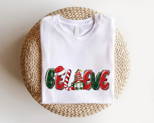 Believe Shirt, Unisex Christmas T-Shirt, Believe Shirt For Winter Holiday, Family Christmas Outfit, Holiday T-Shirt.
