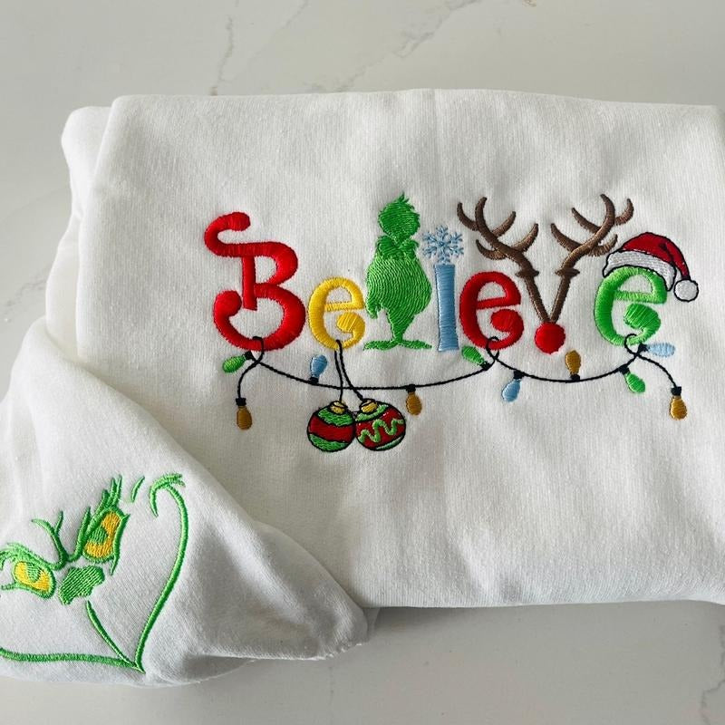 Believe embroidered sweatshirt T-Shirts, Hoodie | DripVista.com
