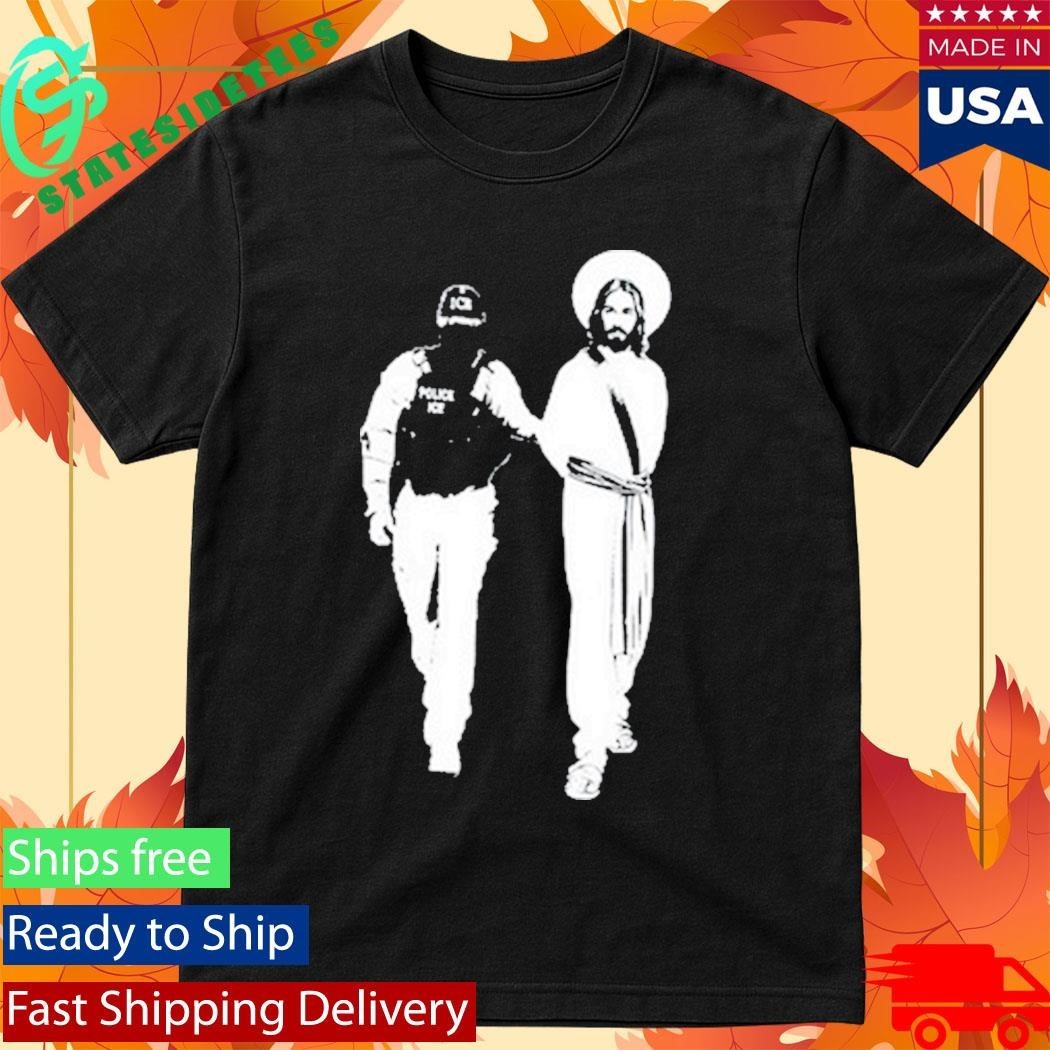 Bellelement Anti Ice Jesus Arrested Parody Shirt