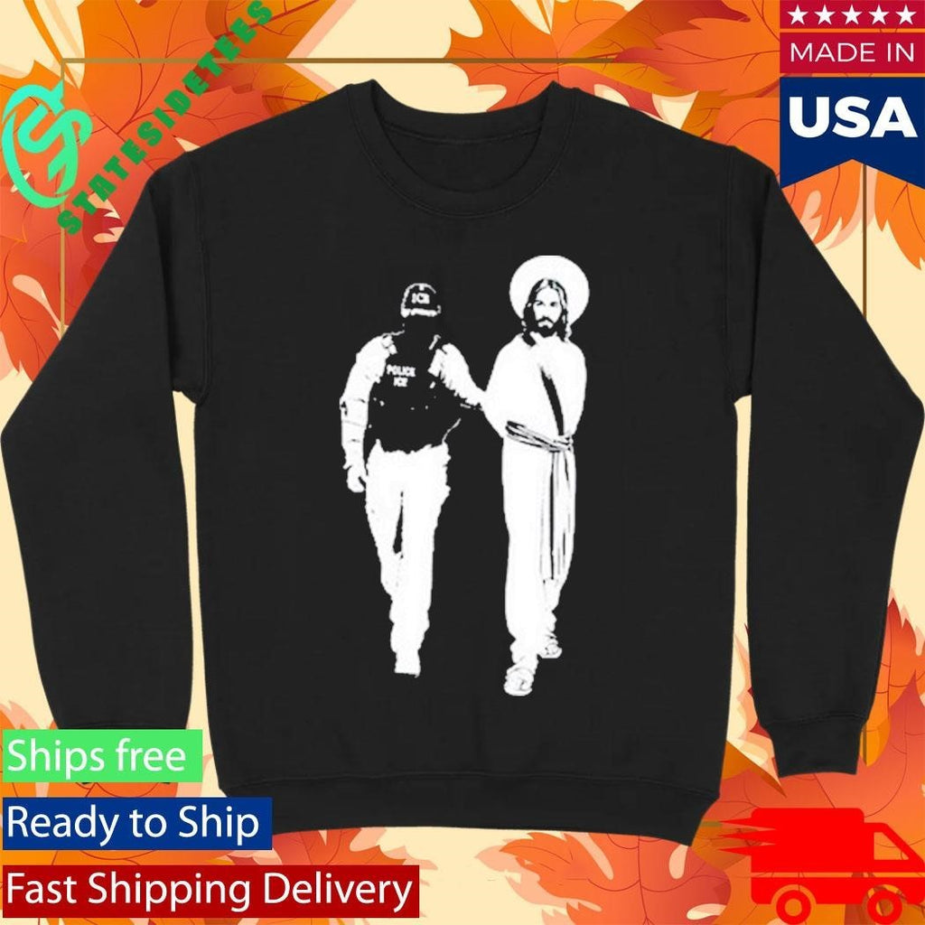 Bellelement Anti Ice Jesus Arrested Parody Shirt