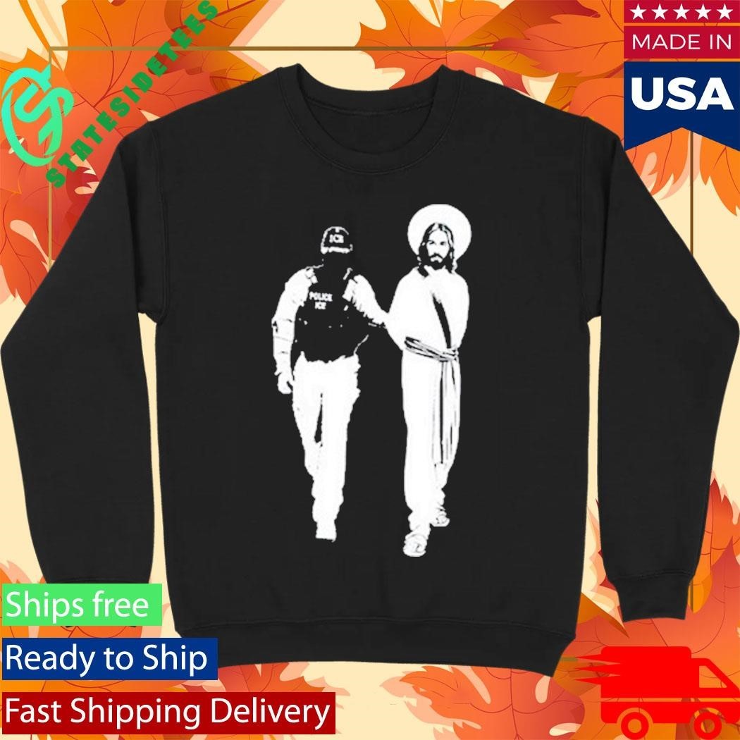 Bellelement Anti Ice Jesus Arrested Parody Shirt
