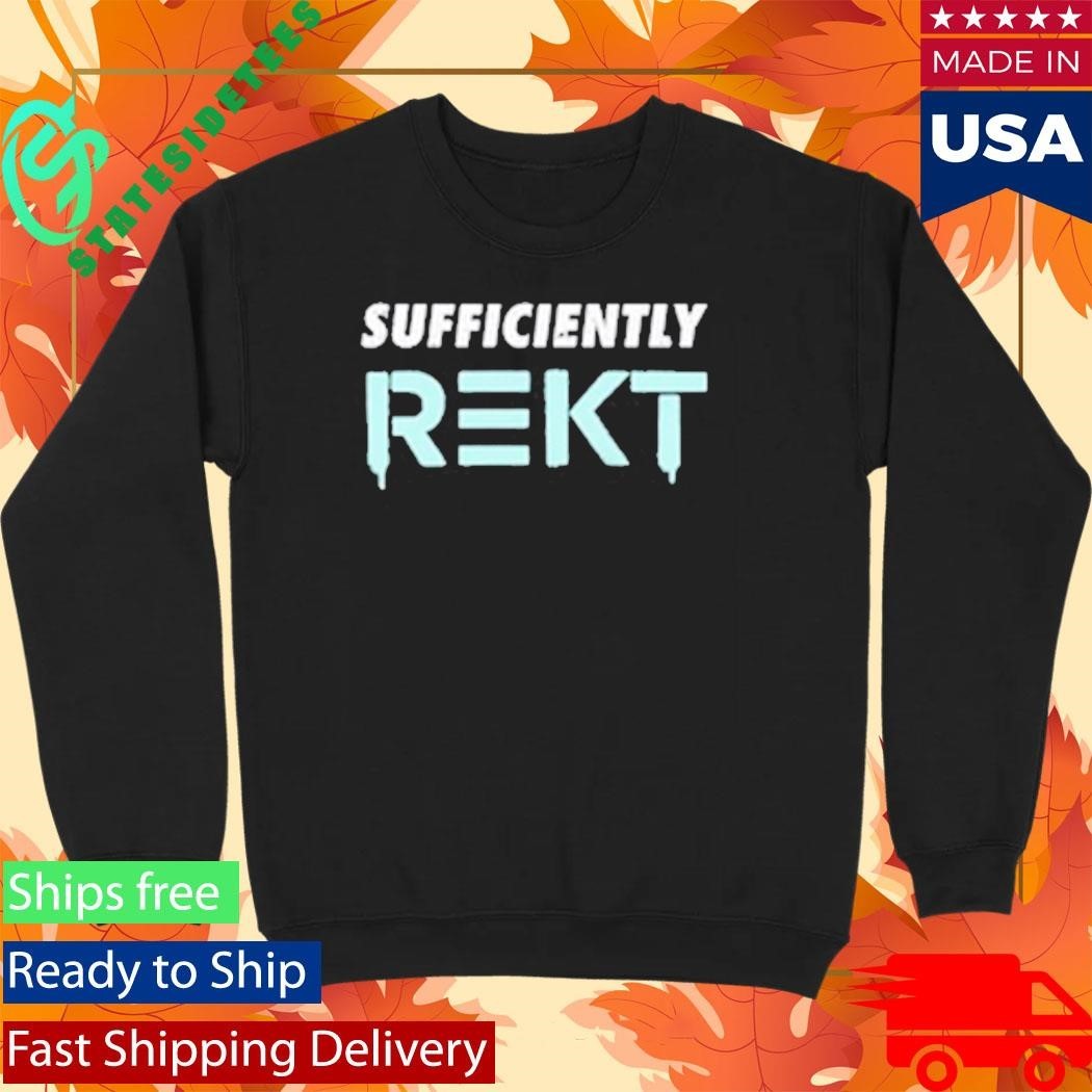 Benjamin Cowen Wearing Sufficiently Rekt Shirt