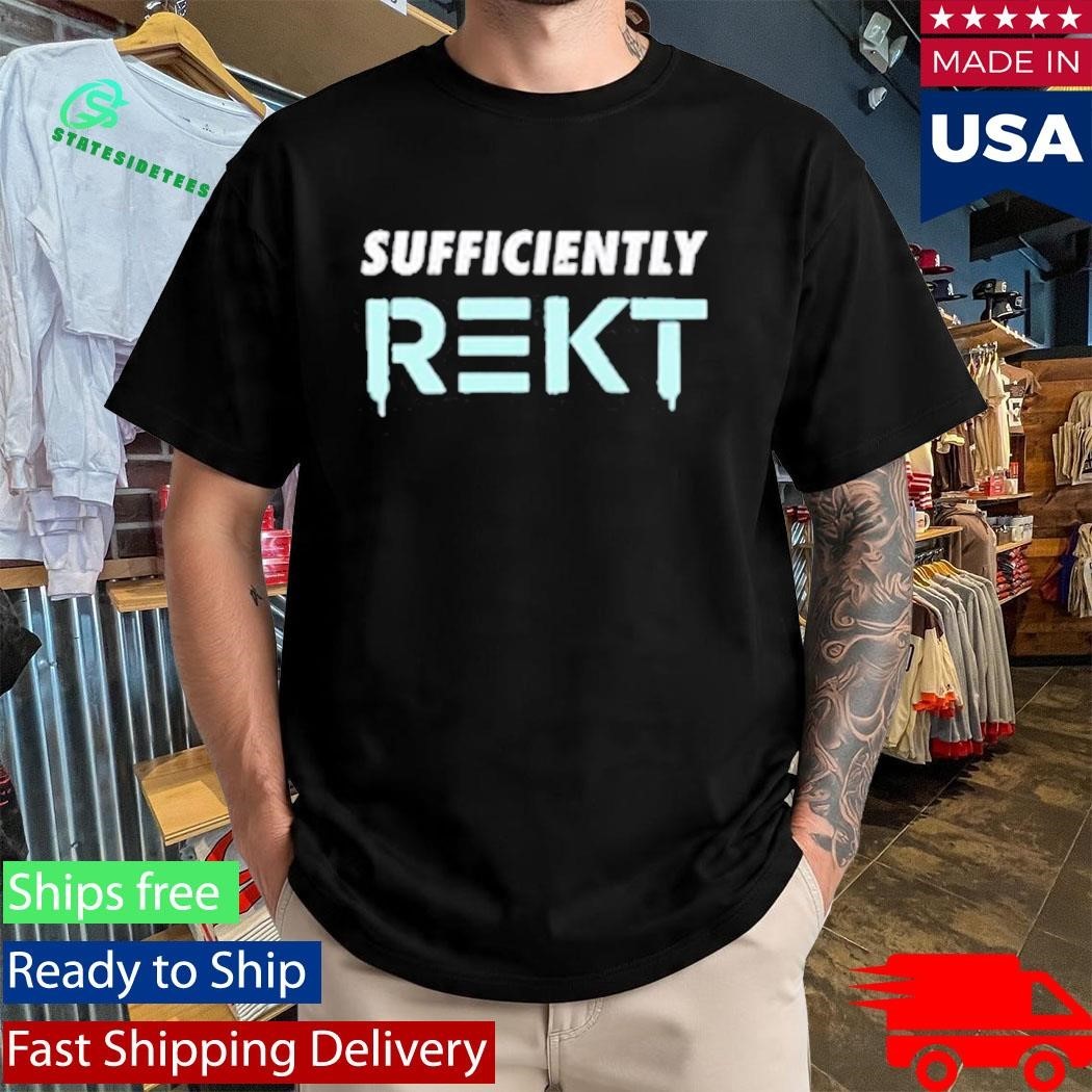 Benjamin Cowen Wearing Sufficiently Rekt Shirt