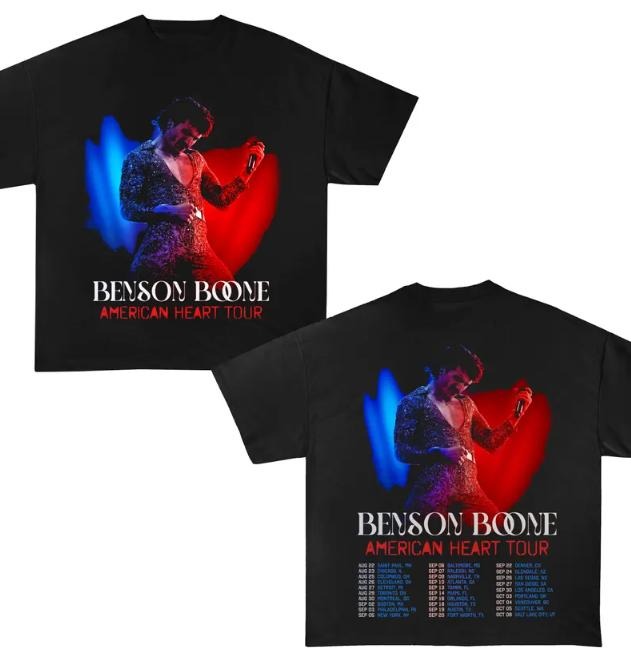 Benson Boone American Heart Tour Tee - Unisex Concert Merch - Shop Now! Hoodie, Sweatshirt | DripVista.com