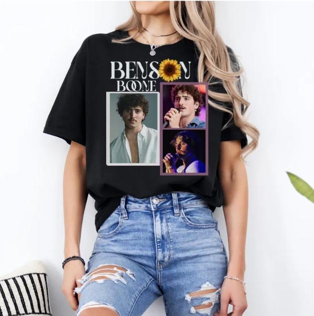 Benson Boone Concert Tee - Soft, Comfy, Unisex - Shop Now! Cotton Fabric Hoodie, Sweatshirt | DripVista.com