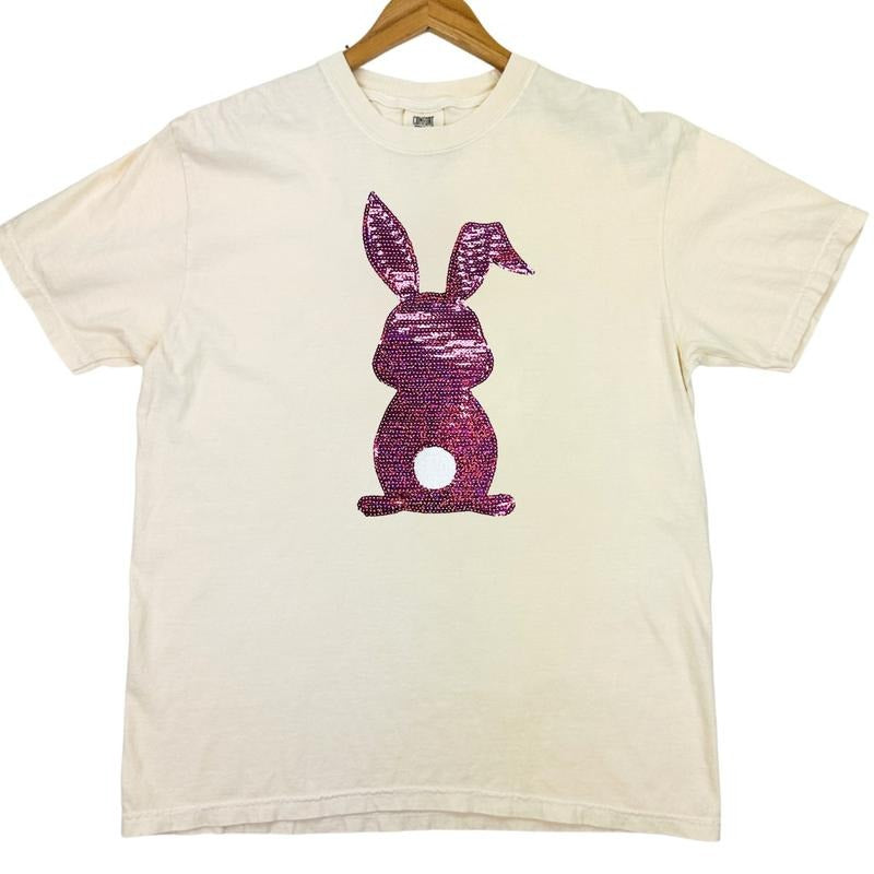 Berry Bunny Sequin Patch Comfort Colors T-Shirt Hoodie, Sweatshirt | DripVista.com