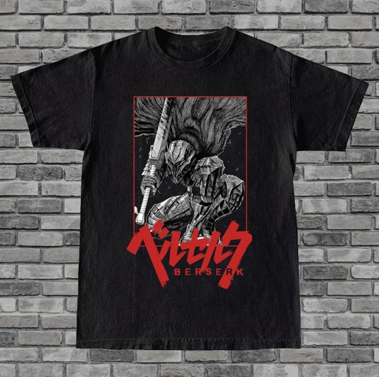 Berserker Armor T-shirt - Vintage Graphic Manga T-shirt - Authentic Black Swordsman Apparel - Dragonslayer shirt - graphic tee Menswear Top