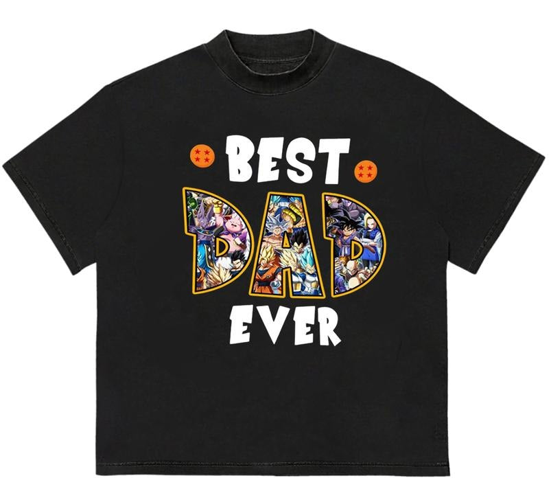 Best Dad Ever Dragonball Z T-Shirt Trendy Graphic T-Shirt with Street Style Hoodie, Sweatshirt | DripVista.com