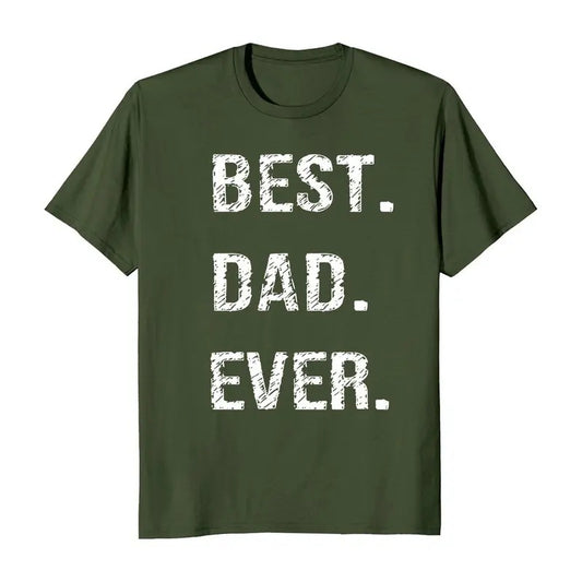Best Dad Ever Fathers Day T-Shirt - Casual Cotton Crewneck Tee with White Text Design