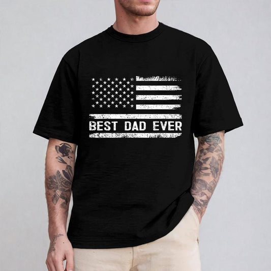 Best Dad Ever Shirt Casual Style Crew Neck Short Sleeve T-Shirt Tops Trendy for Unisex, Perfect Gift for Dad