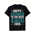 Best Dad Ever TNF'WB shield Day T-Shirt for Men - Highelastic Cotton Casual Tee with Teal & White Graphic Print