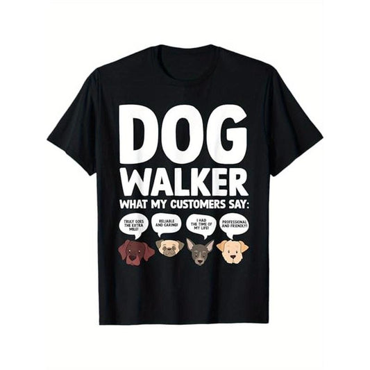 Best Dog Walker Design For Men Pet Walker Dog Walking T-Shirt, 100% Cotton, Gifts for Men Dad Husband Grandpa, S-XXXL, Black made in usa