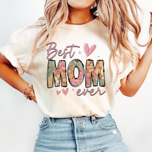 Best Mom Ever Unisex Shirt, Floral Mama Unisex Shirt, Mom With Floral Unisex Shirt, Mother's Day Unisex Shirt, Mom Unisex Shirt, Mother's D Top Casual