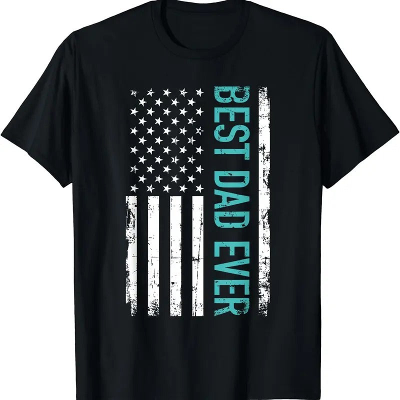 Best dad ever with US american flag T-Shirt Hoodie, Sweatshirt | DripVista.com