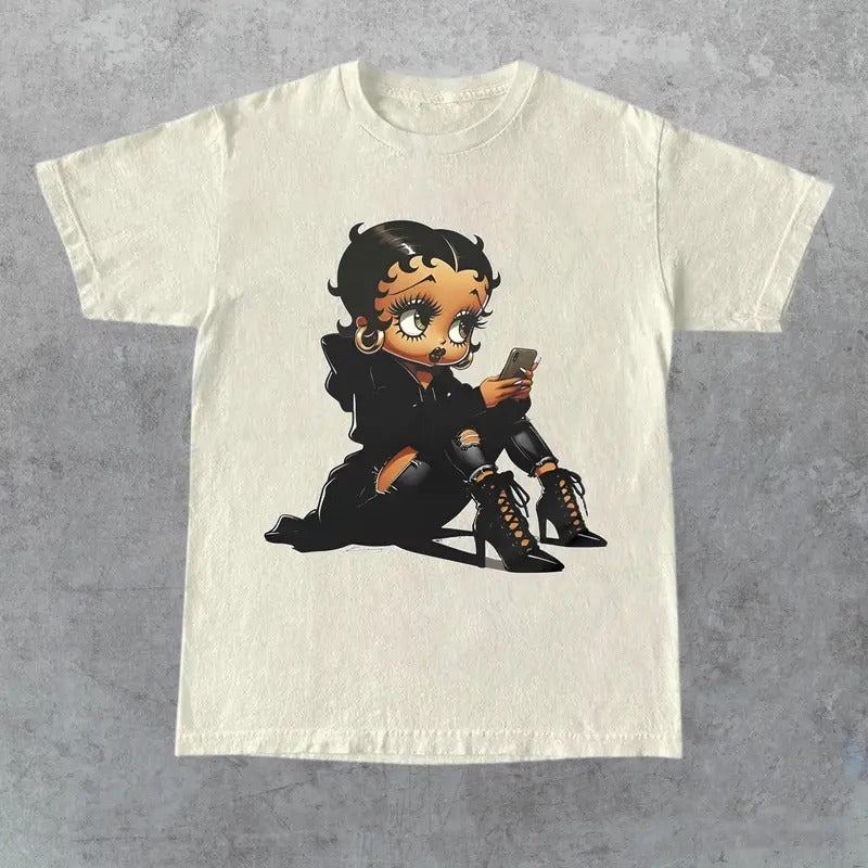 Betty Boop Shirt, Cozy Shirt, Black Betty Boop T Shirt, Betty Boop T Shirt, Trendy Shirt, Shirt For Women, Shirt For Gifts, Unisex T-Shirt, Gifts For Her, Short Sleeve Tee Shirt, Gifts For Birthday Women Day Christmas