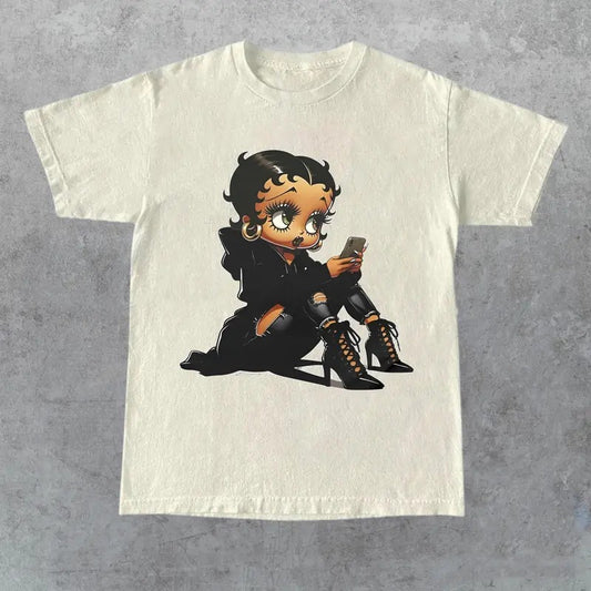 Betty Boop Shirt, Cozy Shirt, Black Betty Boop T Shirt, Betty Boop T Shirt, Trendy Shirt, Shirt For Women, Shirt For Gifts, Unisex T-Shirt, Gifts For Her, Short Sleeve Tee Shirt, Gifts For Birthday Women Day Christmas