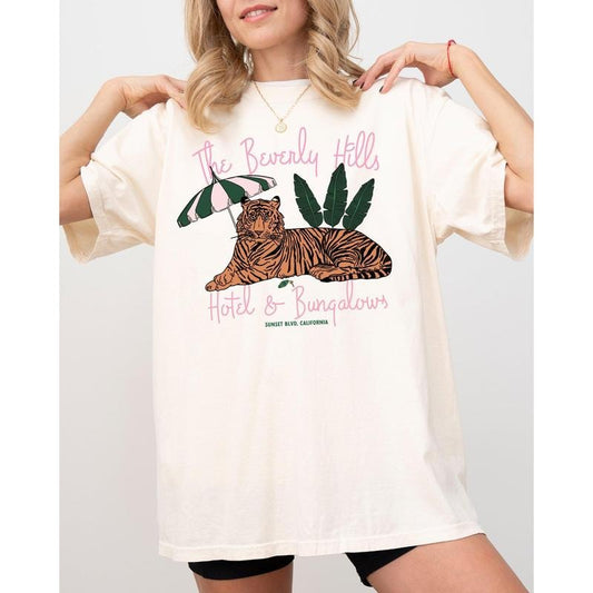 Beverly Hills, Hotel, Tiger T-shirt, Pool, Summer, Trendy, Hot Girl Summer, Vacation, Beach Shirt