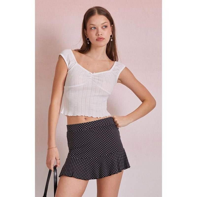Beverly and Beck Women's Ava Cinched Pointelle Top T-Shirts, Hoodie, Sweatshirt | DripVista.com