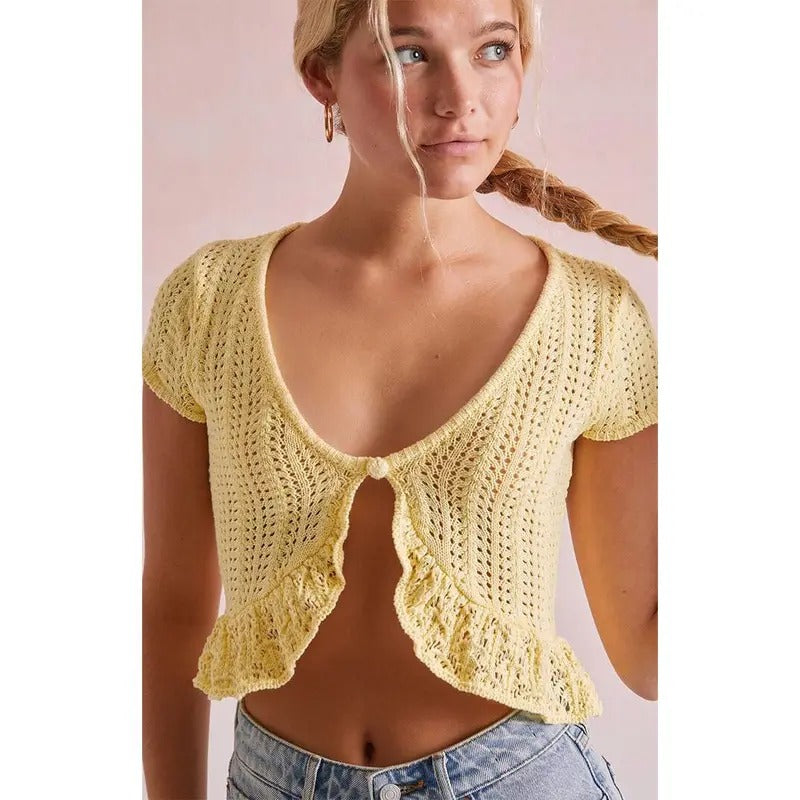 Beverly and Beck Women's Elenah Crochet Top T-Shirts, Hoodie, Sweatshirt | DripVista.com