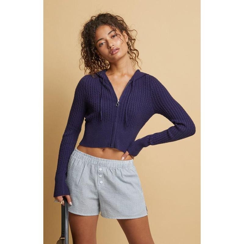 Beverly and Beck Women's Eva Cable Hoodie T-Shirts, Sweatshirt | DripVista.com