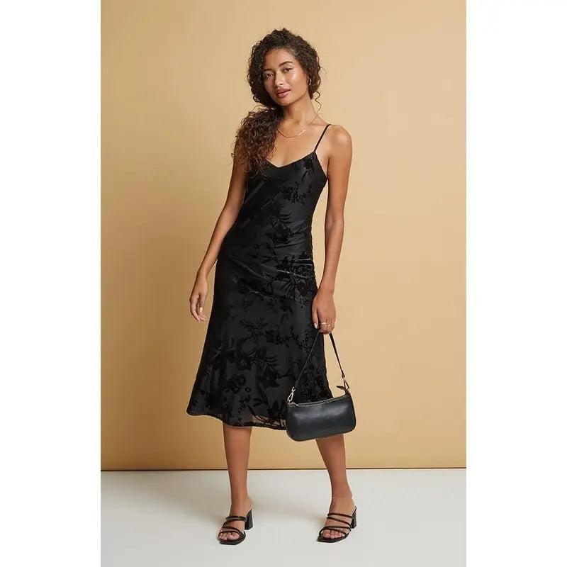Beverly and Beck Women's Olivia Burnout Velvet Midi Dress T-Shirts, Hoodie, Sweatshirt | DripVista.com