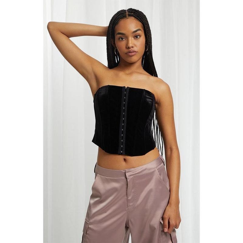 Beverly and Beck Women's Sienna Strapless Velvet Tube Top T-Shirts, Hoodie, Sweatshirt | DripVista.com