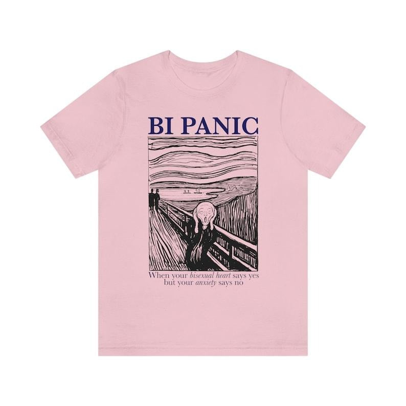 Bi panic shirt | bisexual panic shirt | bisexual tshirt | bisexual pride | retro bisexual shirt | bi pride shirt | funny...