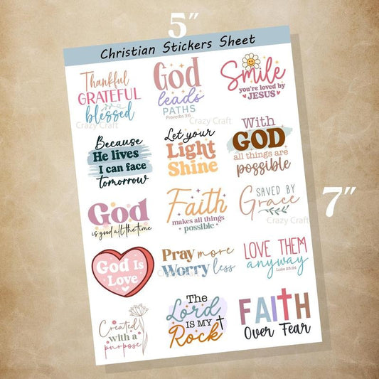 Bible Verse Sticker Pack, Bible Journaling, Prayer Journaling, Faith Stickers 5x7  18 pieces
