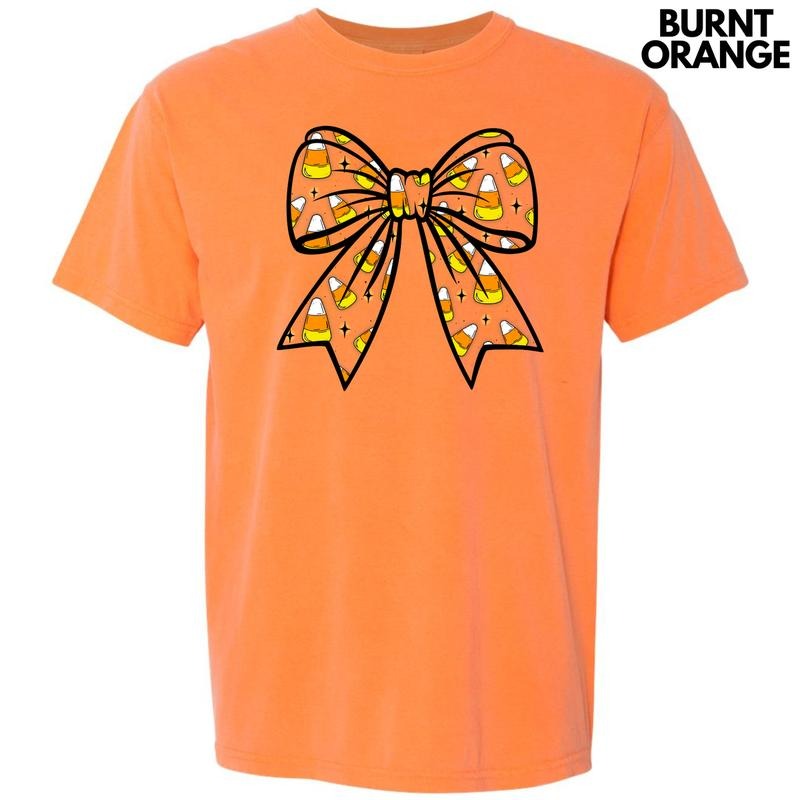 Big Candy Corn Bow Comfort Colors T-Shirt 'NLB' Hoodie, Sweatshirt | DripVista.com
