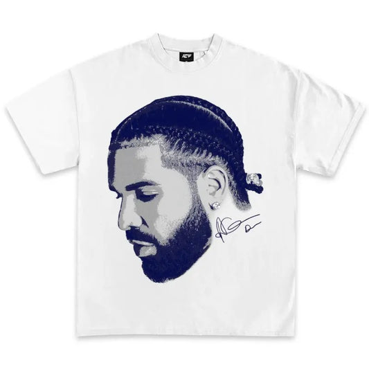 Big Face Navy Drake Shirt, Rap Concert Tee