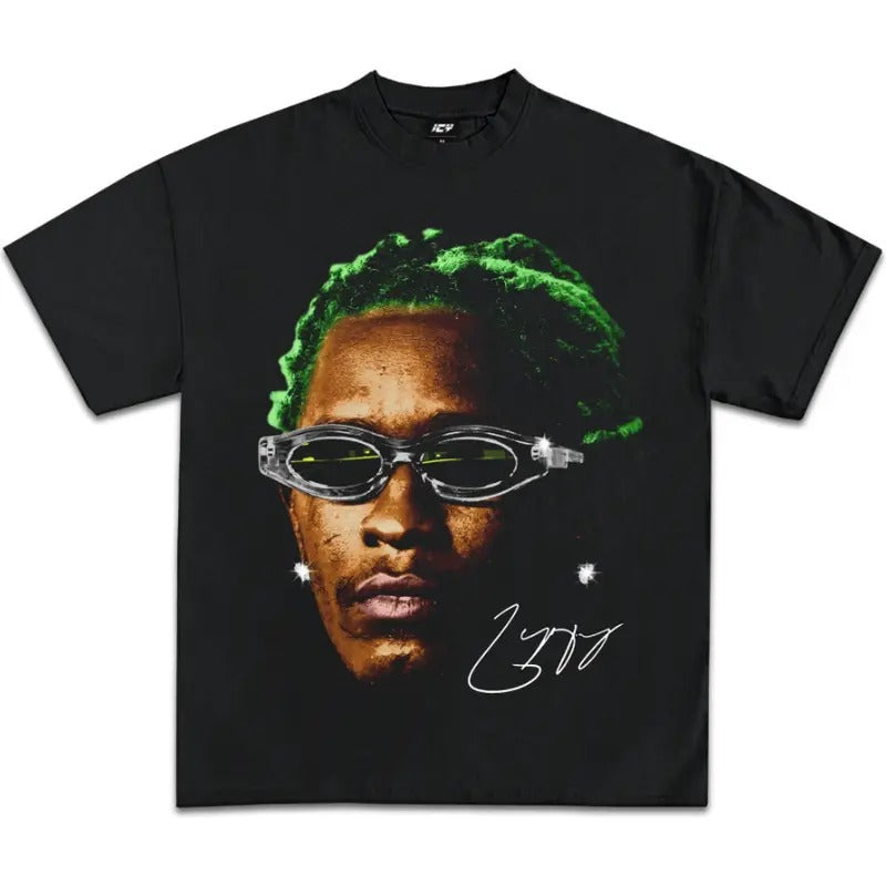 Big Face Younggg Thugggg Green Hair Graphic T-Shirt Hoodie, Sweatshirt | DripVista.com