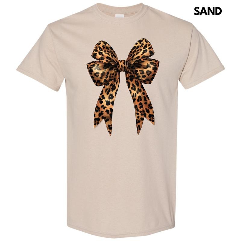 Big Leopard Bow Gildan Short Sleeve T-Shirt 'NLB'