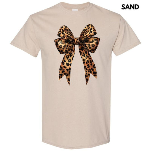 Big Leopard Bow Gildan Short Sleeve T-Shirt 'NLB'