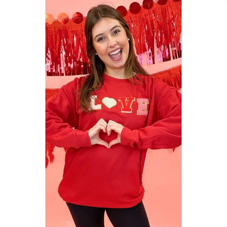 Big Letter Heart Sweatshirt T-Shirts, Hoodie | DripVista.com
