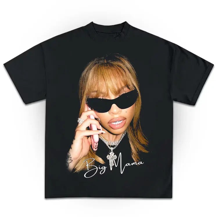 Big Mama Graphic T-Shirt Rapper Lattooo Tee Cotton Fabric Hoodie, Sweatshirt | DripVista.com