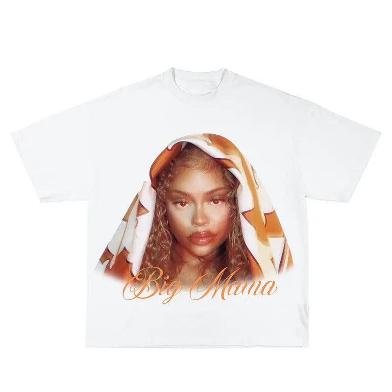 Big Mama Latto Inspired Vintage Graphic T-shirt Heavy Cotton Tee Basketball 90 s Styled Shirt Hiphop Vibes Y2K Aesthetic Throwback Classic Big Face Celebrity Tee