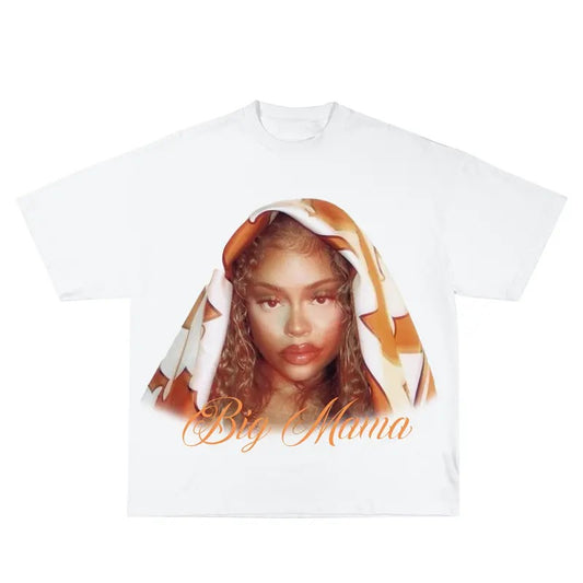 Big Mama Latto Inspired Vintage Graphic T-shirt Heavy Cotton Tee Basketball 90 s Styled Shirt Hiphop Vibes Y2K Aesthetic Throwback Classic Big Face Celebrity Tee
